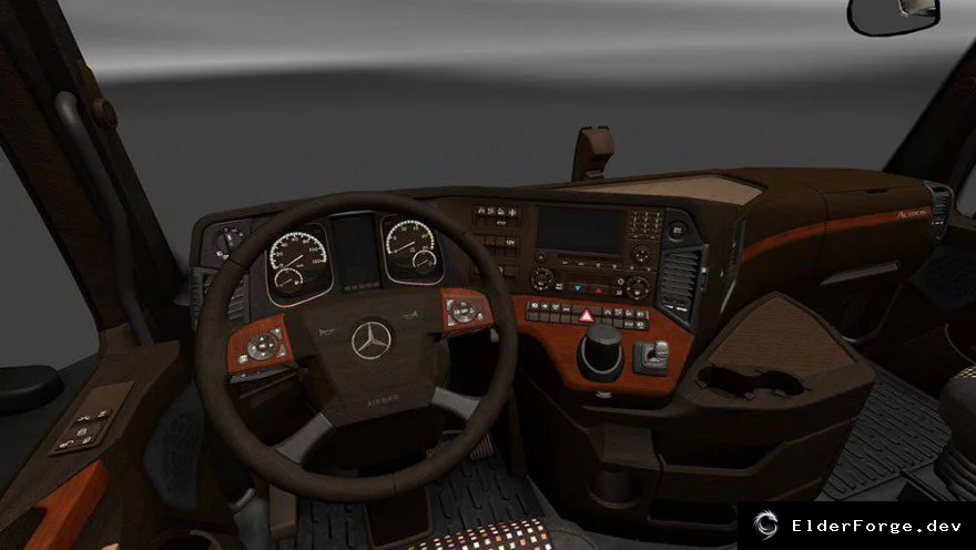 Салон Wood для Mercedes Actros MP IV – новый интерьер в Euro Truck Simulator 2