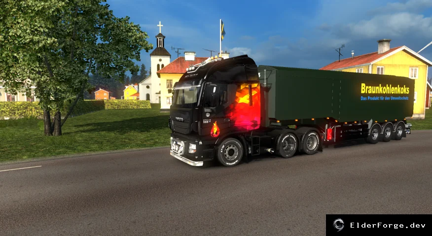 Обложка мода: Самосвал Braunkohle с анимацией загрузки/выгрузки для Euro Truck Simulator 2