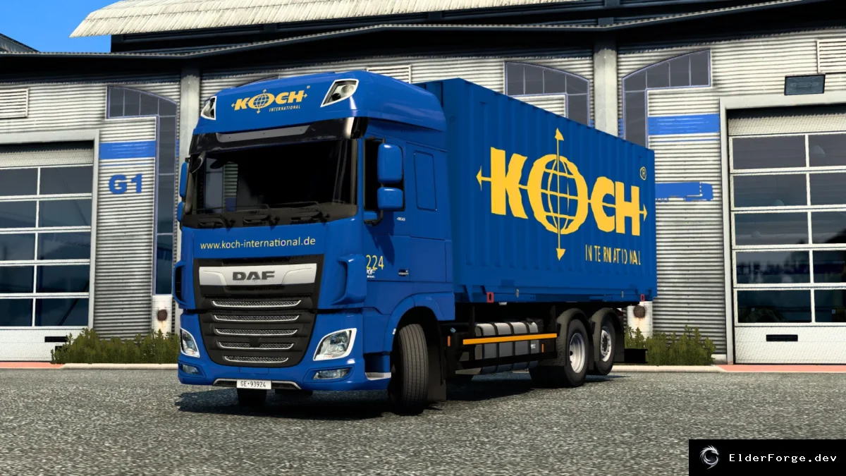 Обложка мода: Шасси со сменным кузовом для DAF XF Euro6 – мод для Euro Truck Simulator 2 (v1.3)