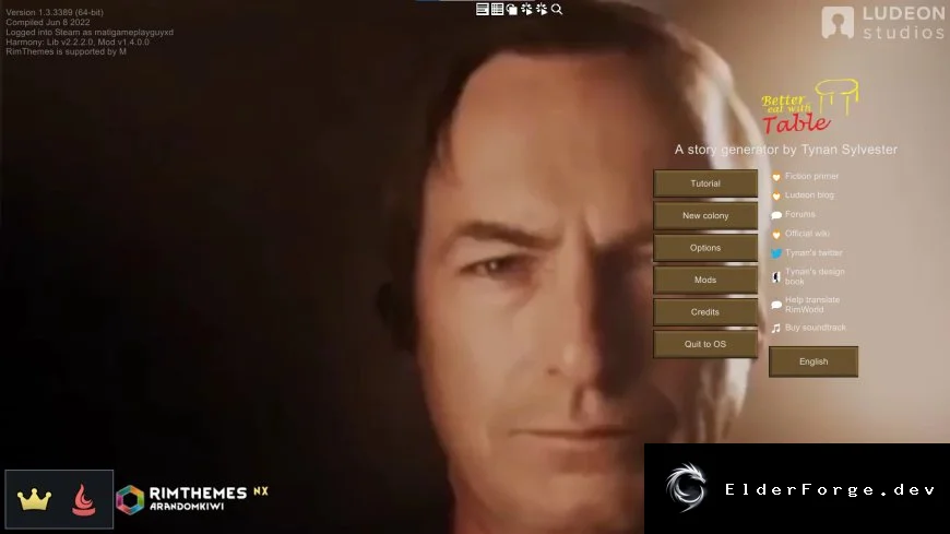 Saul Goodman 3D Theme для RimWorld – анимированный фон, курсор и экран загрузки