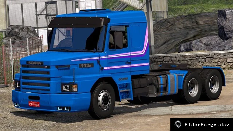 Обложка мода: Scania 113 для Euro Truck Simulator 2 – автономный 4‑шасси с уникальным интерьером