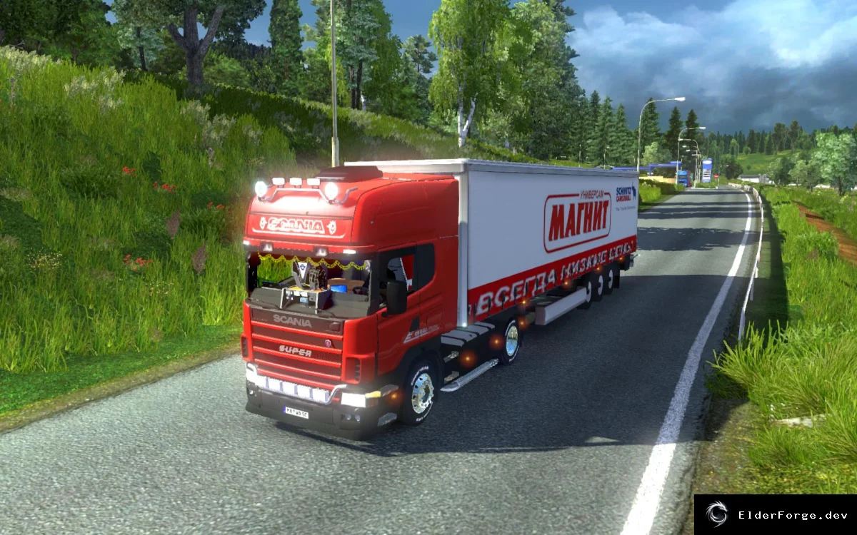 Обложка мода: Scania 124L для Euro Truck Simulator 2 – расширенный тюнинг, новые скины и мощный двигатель…