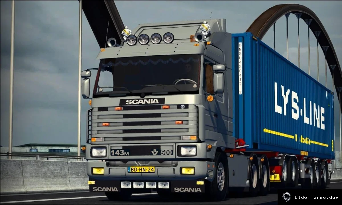 Обложка мода: Scania 143M V8 500 NL Style – автономный тягач для Euro Truck Simulator 2 (ETS2)