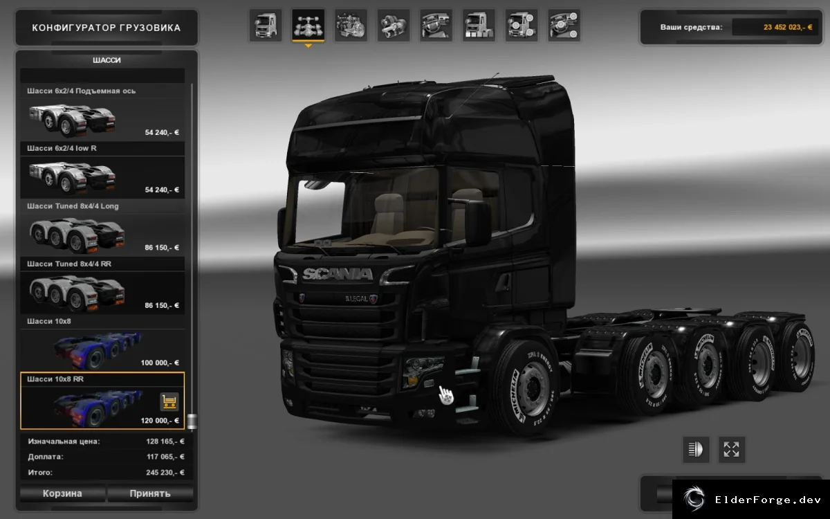 Обложка мода: Scania Illegal V8 – новые кабины и шасси для ETS2 (версия 1.25)