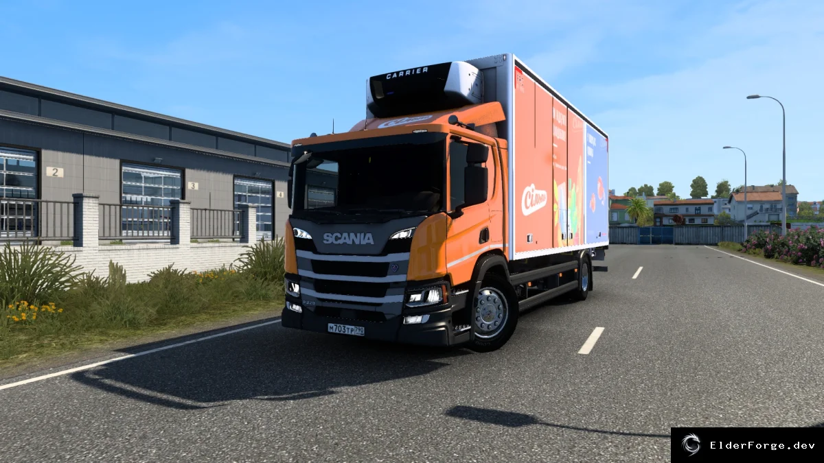 Обложка мода: Scania P220 Day Cab – новый грузовик для Euro Truck Simulator 2 (ETS2 1.45)
