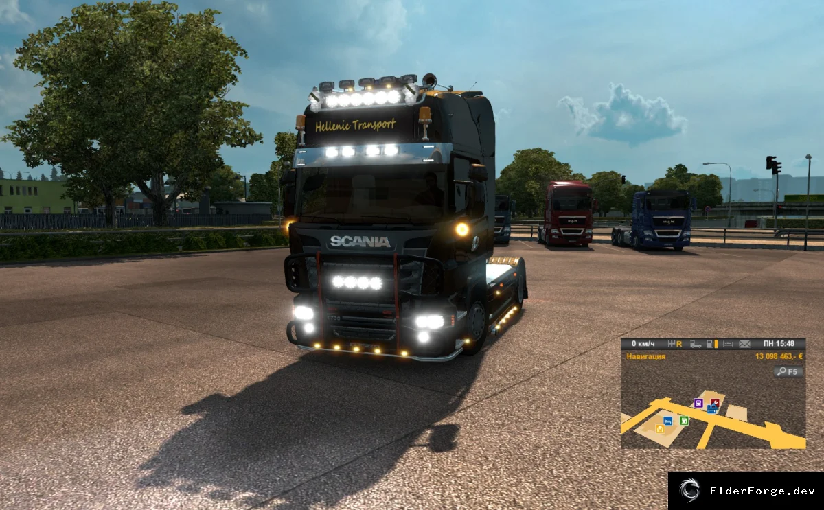 Обложка мода: Scania R 2009 для Euro Truck Simulator 2 – новый звук, салон и тюнинг