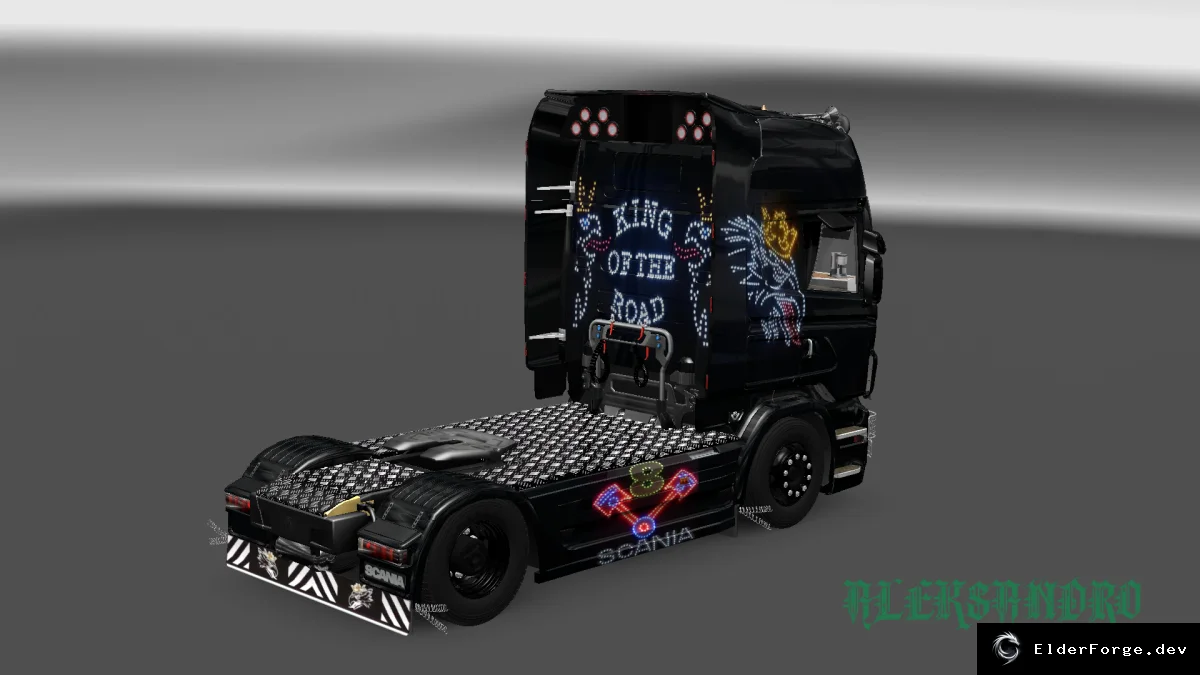 Обложка мода: Scania R 2009 Neon v8 – новый скин для Euro Truck Simulator 2