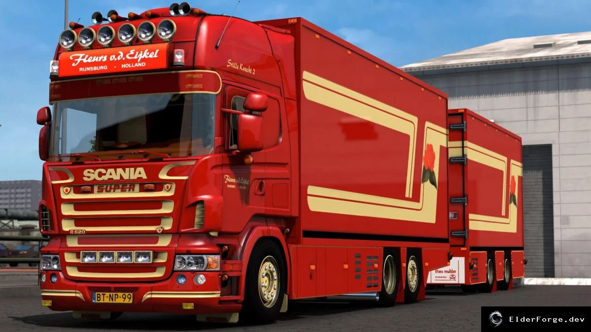 Обложка мода: Scania R 620 Fleurs с прицепом – новый грузовик для Euro Truck Simulator 2