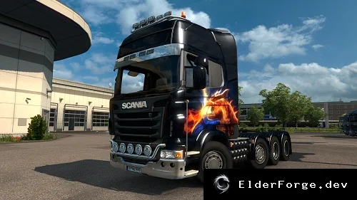 Обложка мода: Scania R 8x4 – тяжёлый тягач для Euro Truck Simulator 2