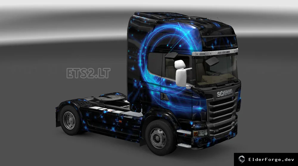 Обложка мода: Scania R Blue Flame – яркий скин для Euro Truck Simulator 2