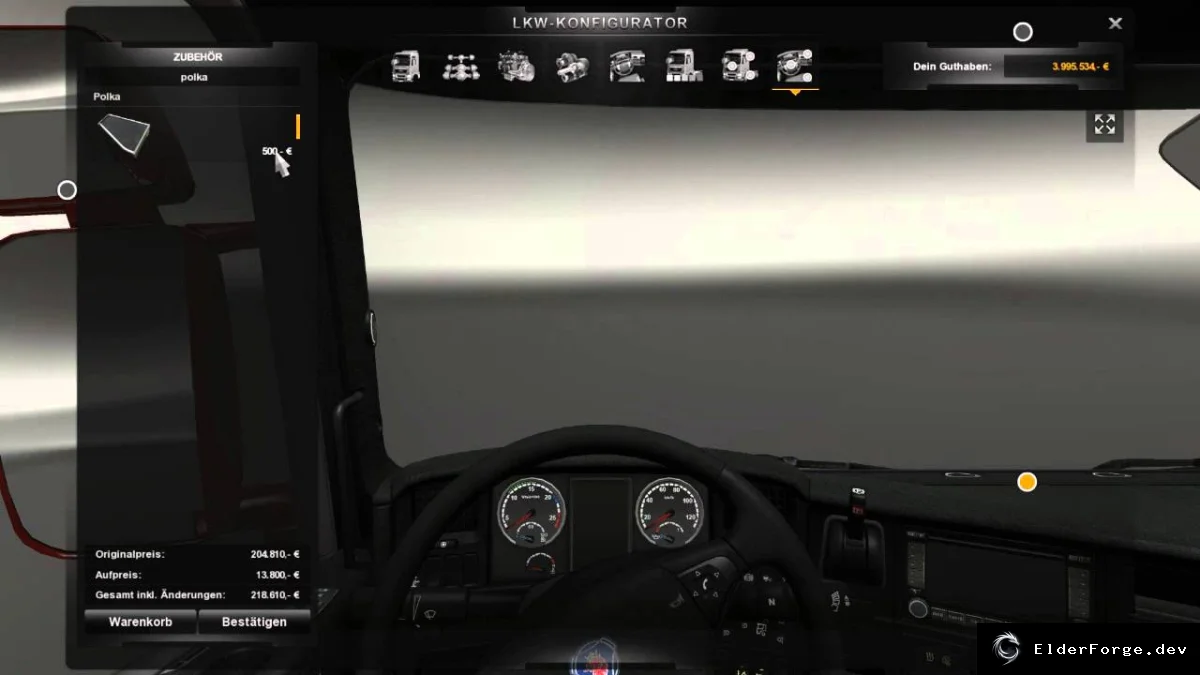 Обложка мода: Scania R V2.0 + Tuning Mod для Euro Truck Simulator 2 (ETS2)