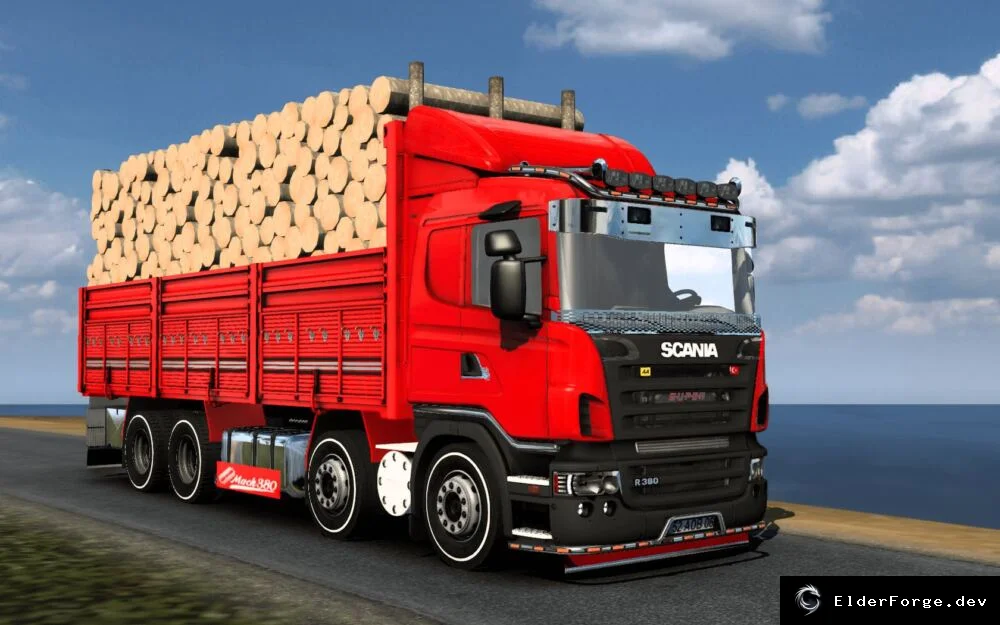 Обложка мода: Scania R380 8x2 – новый грузовик для Euro Truck Simulator 2 (ETS2)