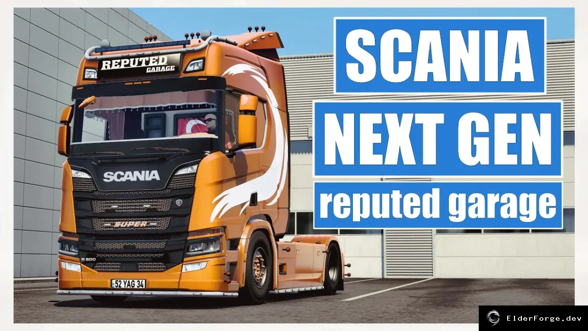 Обложка мода: Scania R500 NextGen Reputed Garage – новый грузовик для Euro Truck Simulator 2