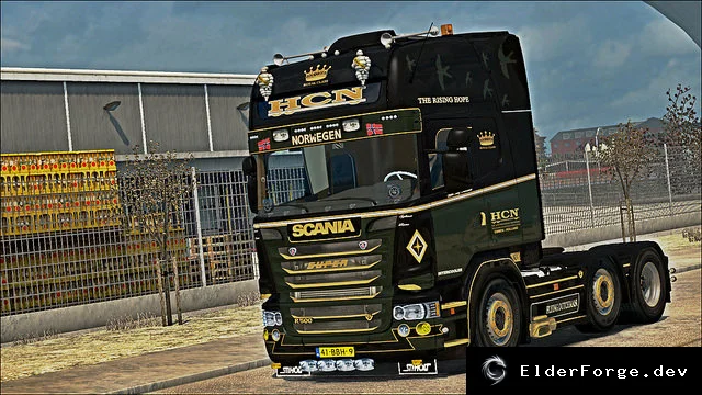 Обложка мода: Scania R500 Streamline HCN Transport – новый звук, интерьер и прицеп для ETS2