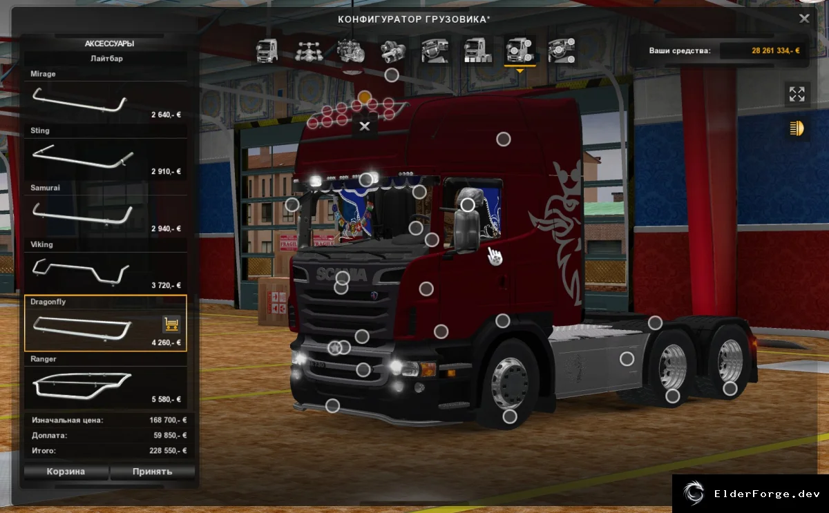 Обложка мода: Scania R560 V8 – новая модель для Euro Truck Simulator 2 (ETS2)