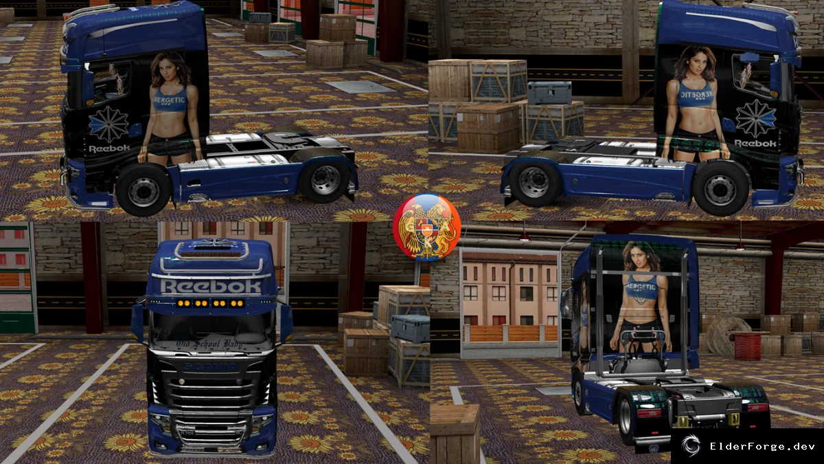 Обложка мода: Scania R700 Reebok Comdo Skin Pack – 3 металлических оттенка для ETS2