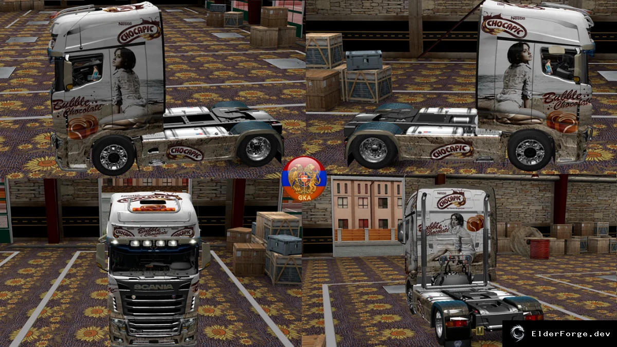 Обложка мода: Scania R700 RS (RJL) Chocapic Combo – набор высококачественных скинов для ETS2