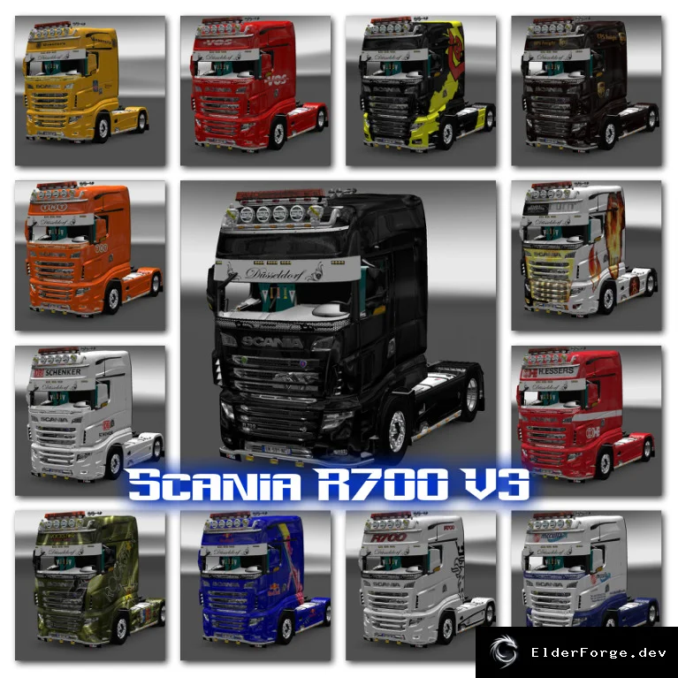 Обложка мода: Scania R700 v3.0 – обновлённый мод для ETS2 (версии 1.21‑1.23)