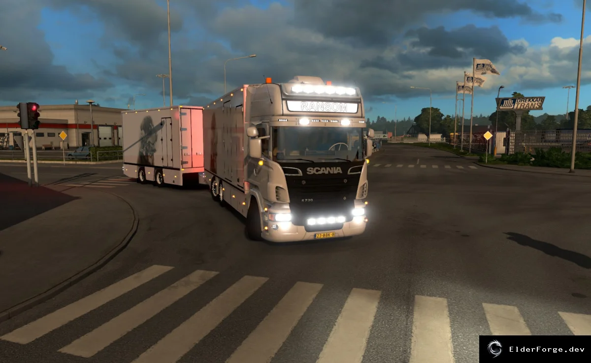 Обложка мода: Scania R730 Ransom v1.2 – уникальный салон, звук и прицеп для ETS2
