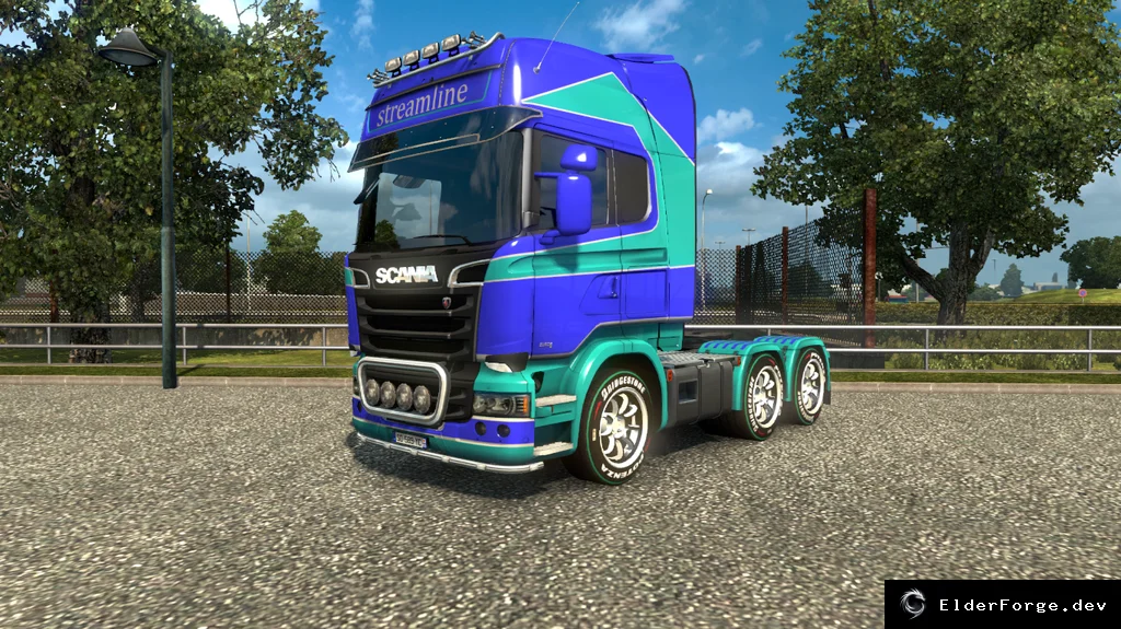 Обложка мода: Scania Rent – скин для Scania Streamline Topline + автономный прицеп (ETS2)