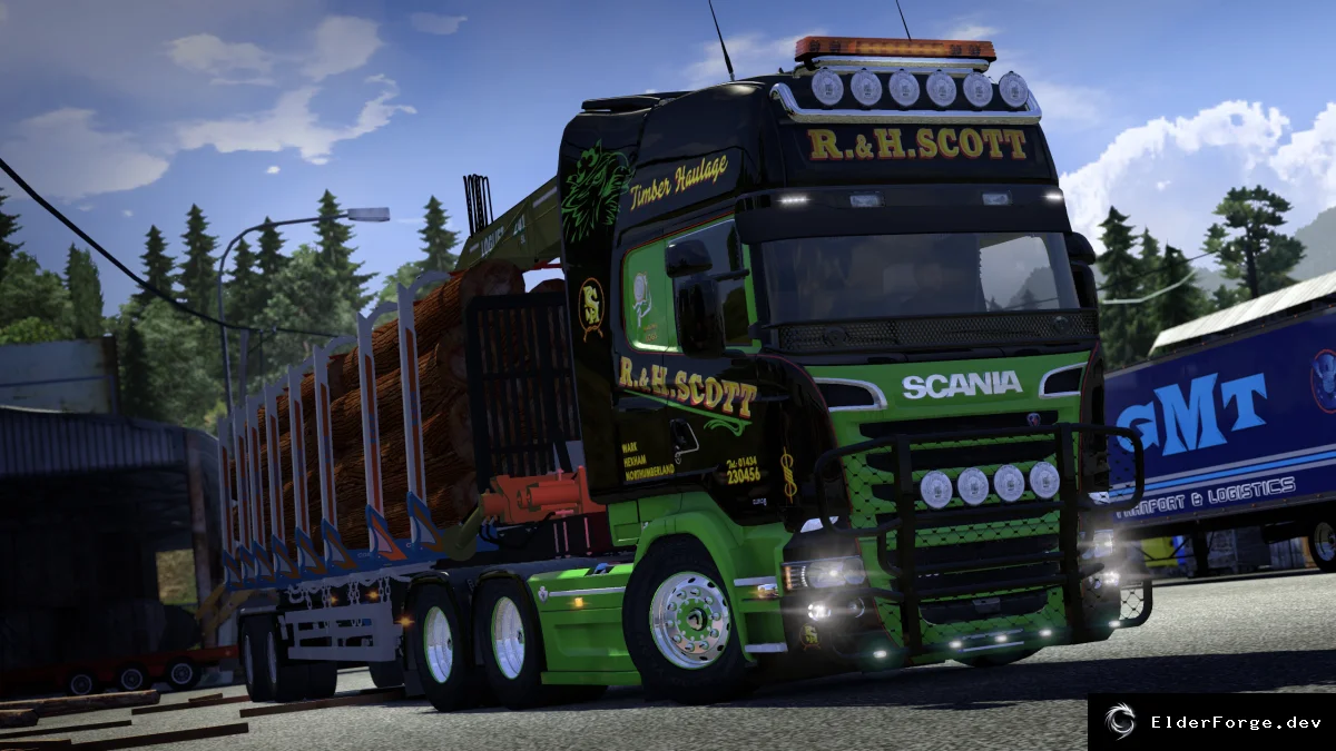 Обложка мода: Scania R&amp;H Scott Timber – стильный скин для Scania Streamline в Euro Truck Simulator 2