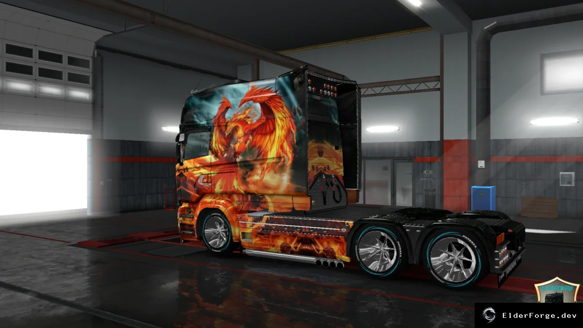 Обложка мода: Scania RS Longline Phoenix Skin v2 – новый облик для ETS2