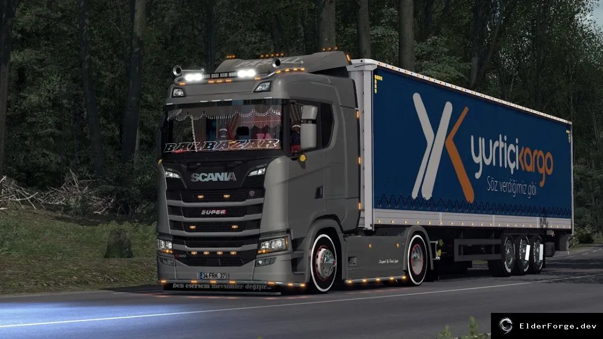 Обложка мода: Scania S500 Turkish Edition для Euro Truck Simulator 2 – новые кабины и свет