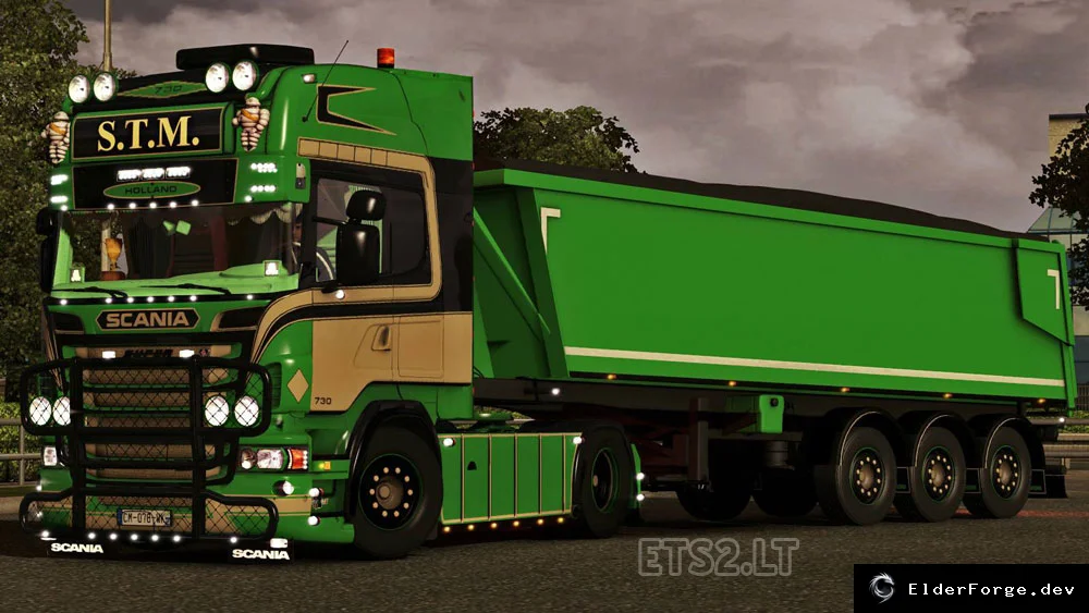 Обложка мода: Scania STM и прицеп для Euro Truck Simulator 2 – детальная модель