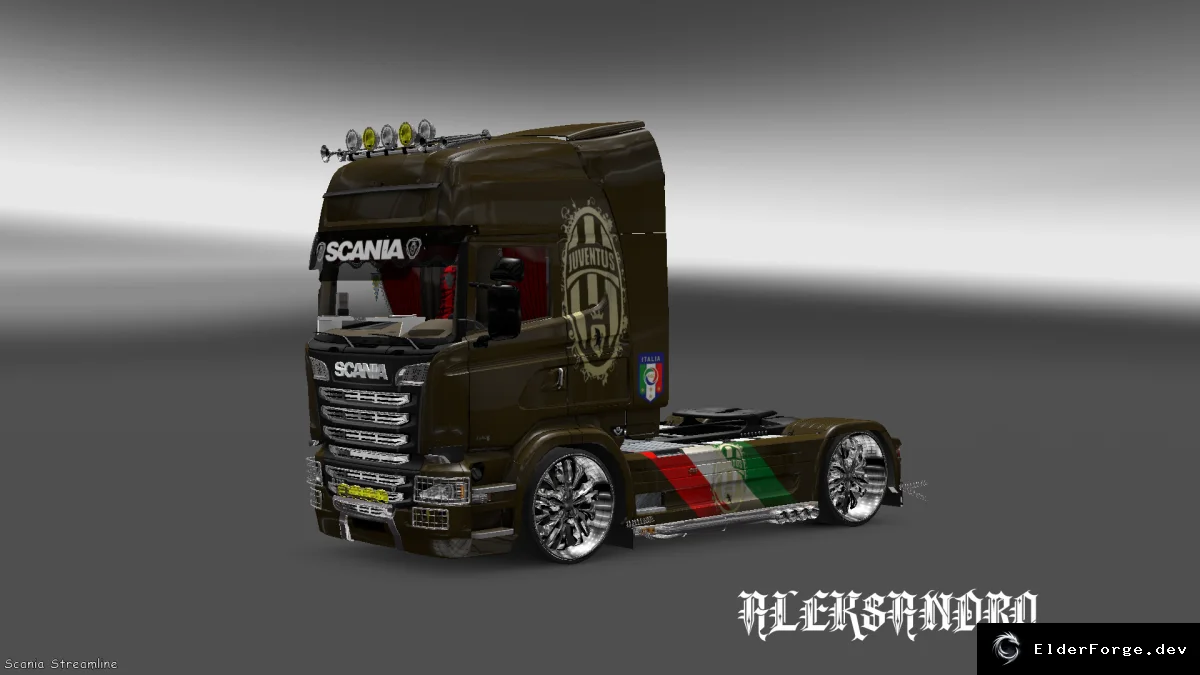 Обложка мода: Scania Streamline Juventus V2 – новый скин для Euro Truck Simulator 2