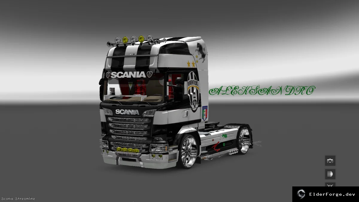 Обложка мода: Scania Streamline – Скин Juventus V1 для Euro Truck Simulator 2