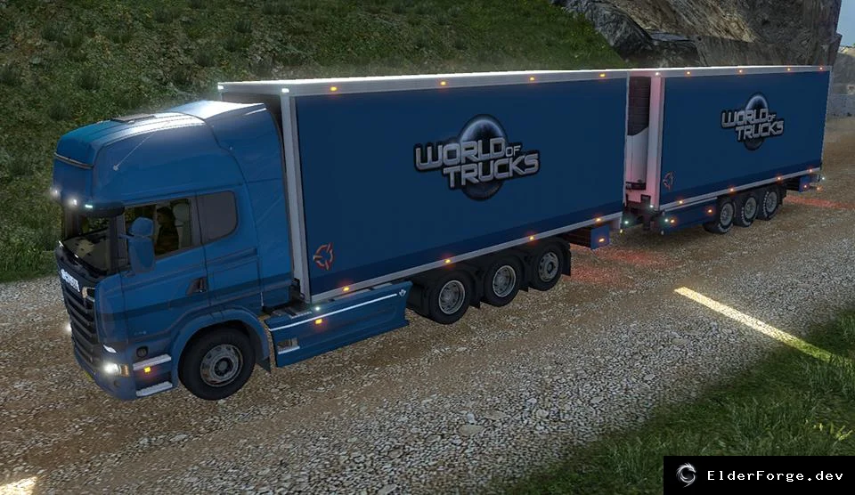 Обложка мода: Scania Streamliner BDF Tandem – автономный грузовик с прицепом для ETS2