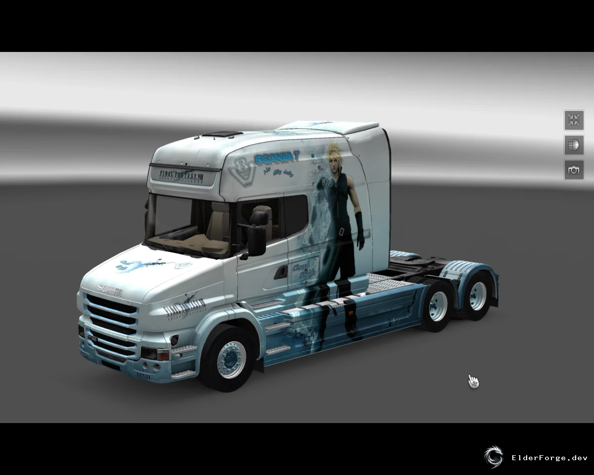 Обложка мода: Scania T-cab Fullpack: Skin &amp; Trailer в стиле Final Fantasy VII для ETS2