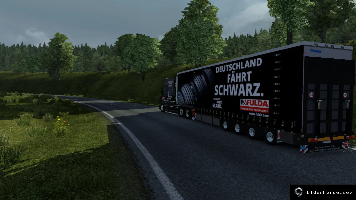 Обложка мода: Scania T Fulda Skin с новым прицепом для Euro Truck Simulator 2