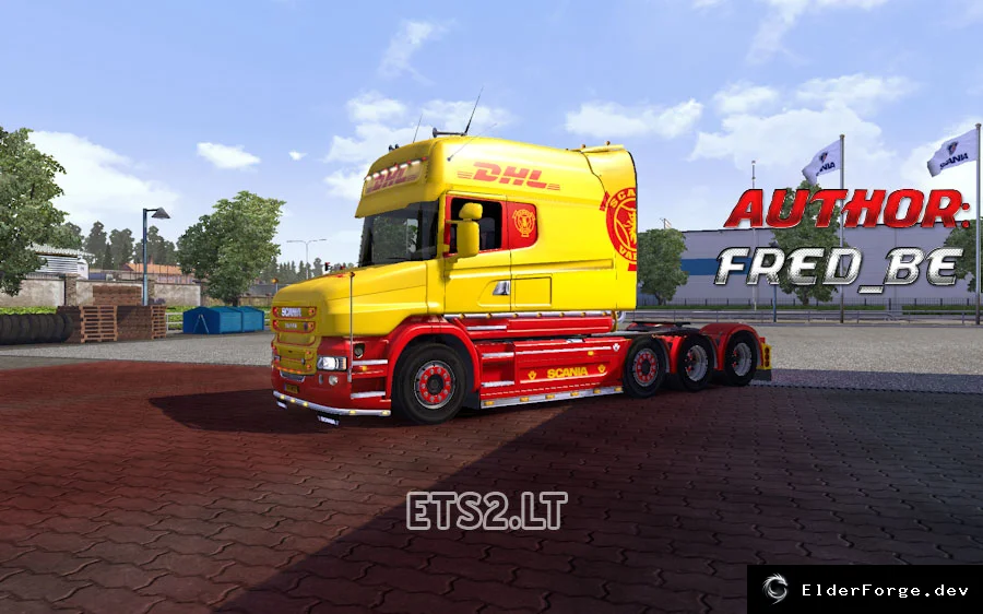 Обложка мода: Scania T Longline DHL – полная модель и скин для Euro Truck Simulator 2