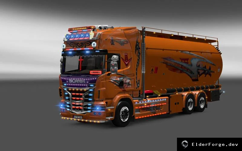 Обложка мода: Scania Tandem Pack Tuning для Euro Truck Simulator 2 – новые настройки