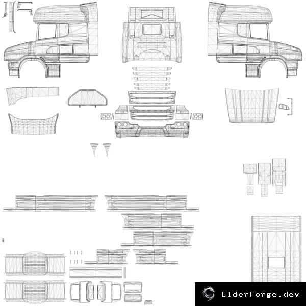 Обложка мода: Scania T‑Cab Photoshop Templates – мод для ETS2