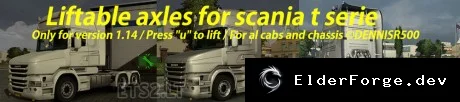 Обложка мода: Scania T‑Series Lift Axles – мод для Euro Truck Simulator 2