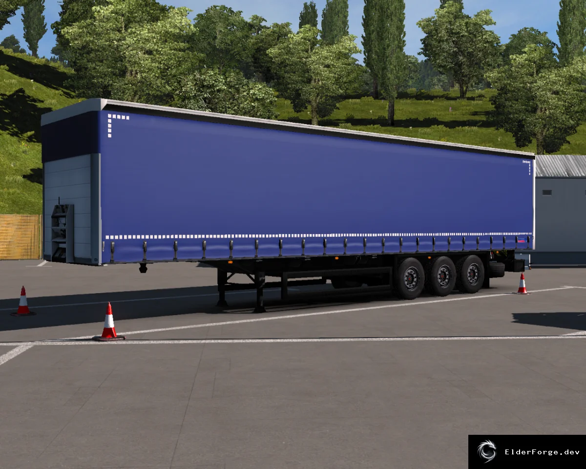 Обложка мода: Schmitz Cargobull S.CS – синий тент и новые номера для ETS2