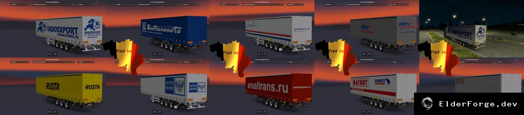 Обложка мода: Schmitz Hupa Curtain – 9 автономных прицепов для электроники в ETS2