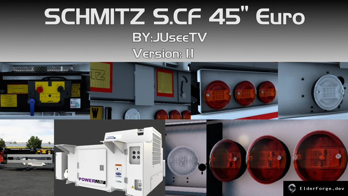 Обложка мода: Schmitz S.CF – Прицеп‑контейнеровоз для Euro Truck Simulator 2 (патч 1.51)