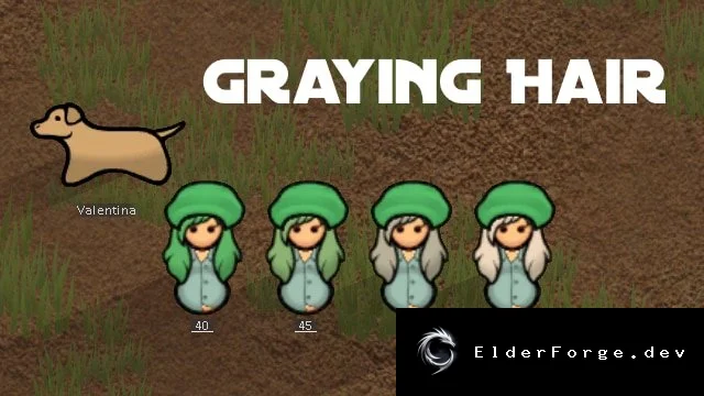 Седые волосы в RimWorld – естественное старение колонистов