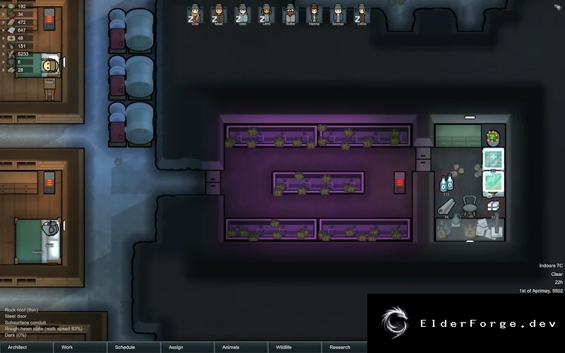 Self Lit Hydroponics – гидропоника с встроенным освещением для RimWorld