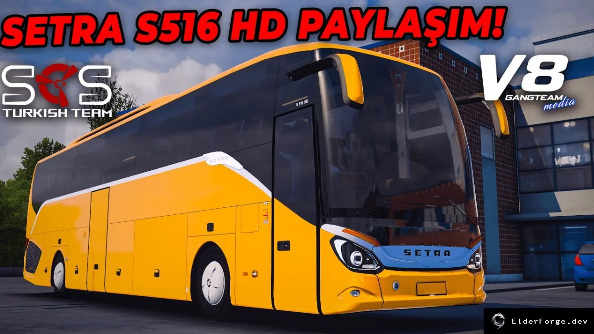 Обложка мода: Setra S 516 HD – автобус для Euro Truck Simulator 2 (ETS2) v1.0