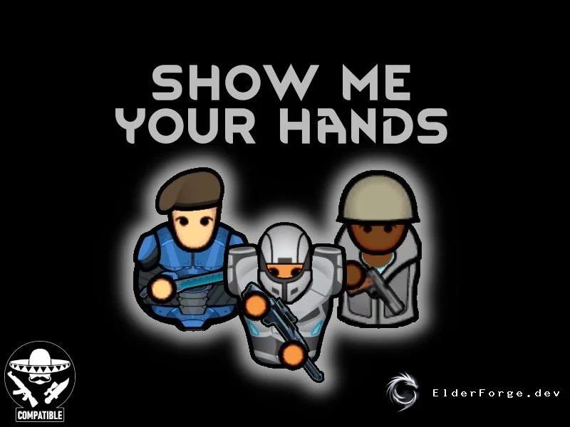 Show Me Your Hands – руки колонистов в режиме призыва для RimWorld