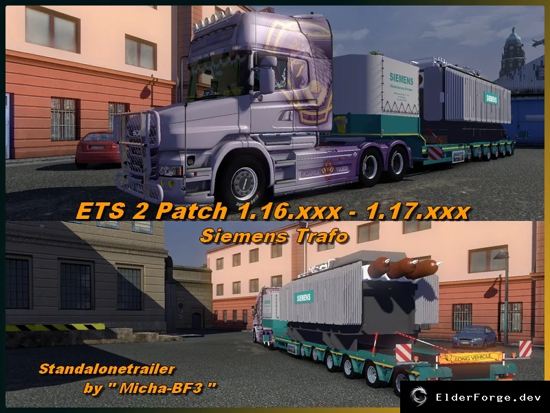 Обложка мода: Siemens Transformer Trailer 95 т – тяжёлый прицеп для Euro Truck Simulator 2