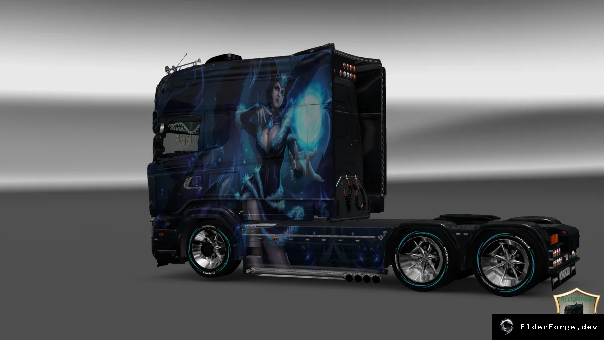 Обложка мода: Скин Ahri v3 для Scania RJL Longline – Euro Truck Simulator 2