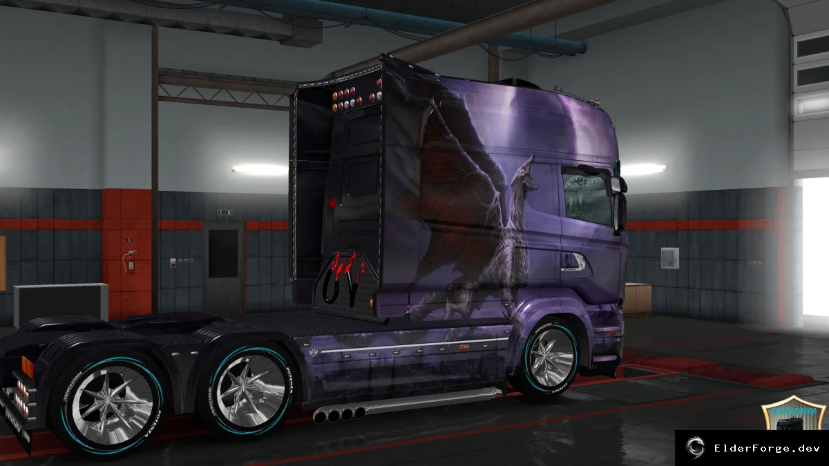 Обложка мода: Скин Ancient Dragon v2 для Scania RS Longline – Euro Truck Simulator 2
