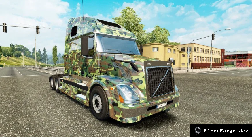 Обложка мода: Скин Army для Volvo VNL 670 – новый внешний вид в Euro Truck Simulator 2