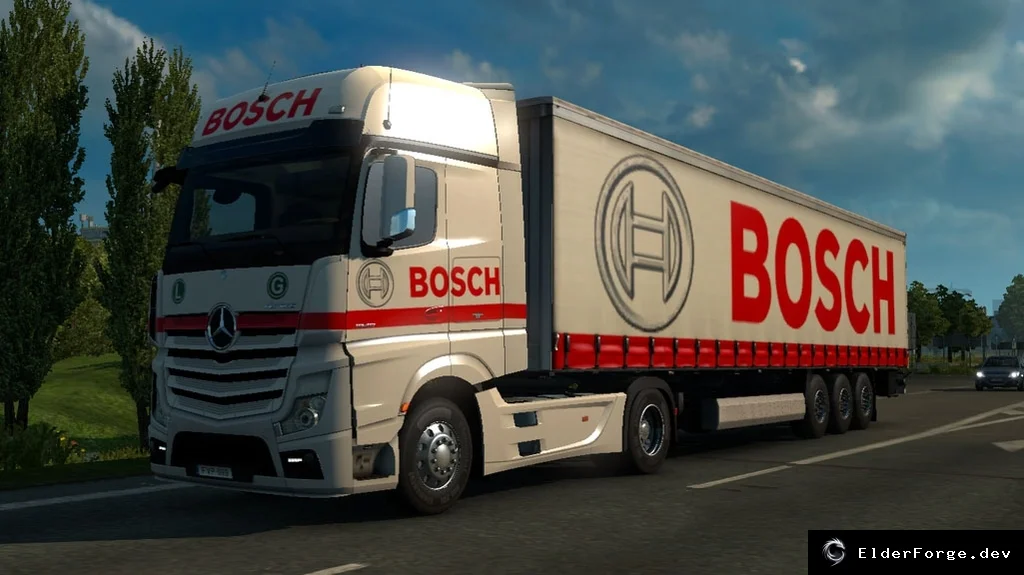Обложка мода: Скин Bosch для Mercedes Actros MP4 и прицепа в Euro Truck Simulator 2