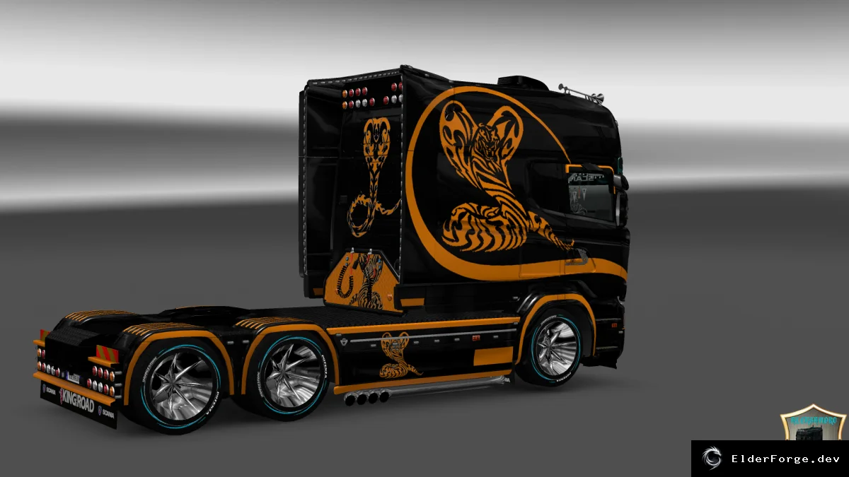 Обложка мода: Скин Cobra для Scania RS Longline – новый внешний вид в Euro Truck Simulator 2